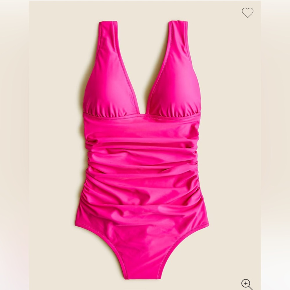 J. Crew Hot Pink Ruched One-Piece Swimsuit